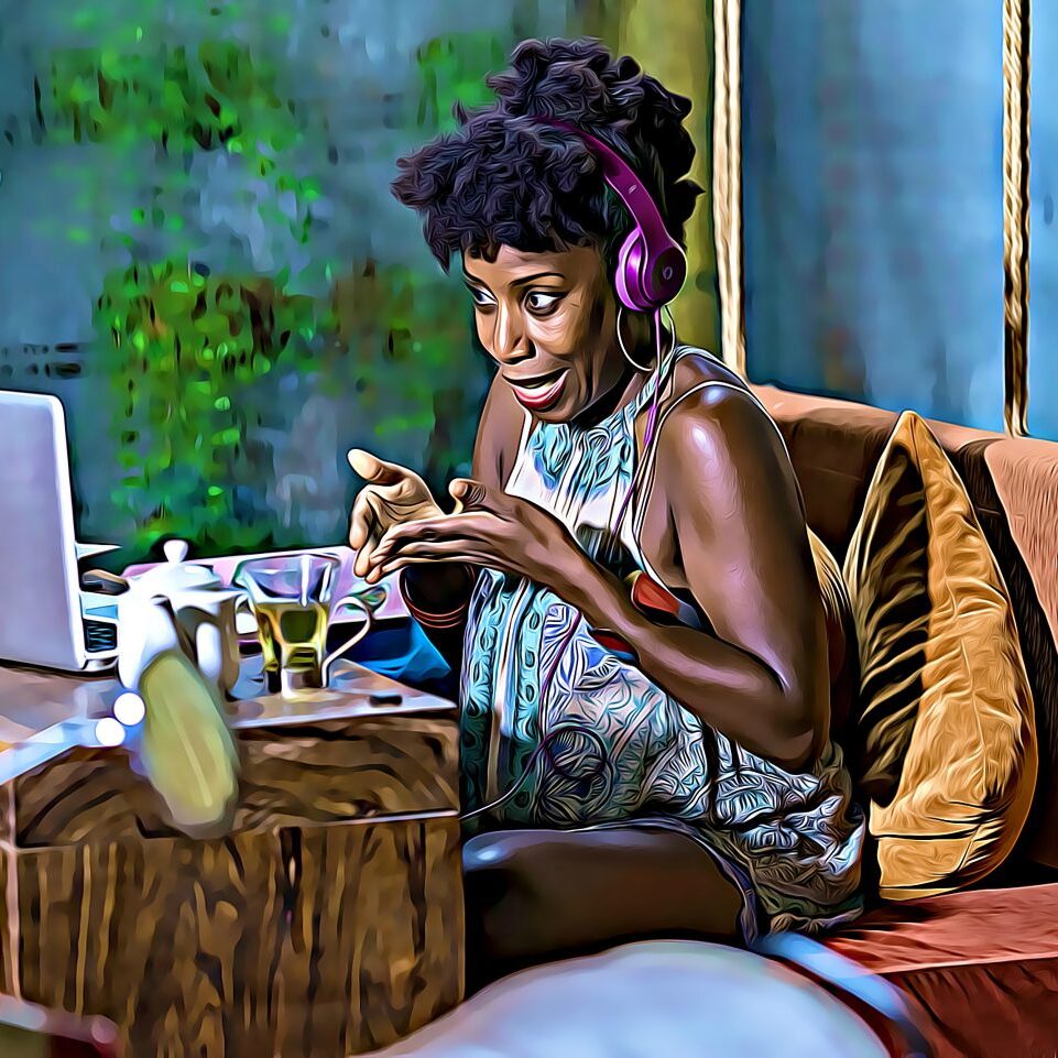 This photo (which I turned into a painting using some app) was taken of me in doing my work at a gorgeous cafe in Siem Reap, Cambodia. I stayed in Siem Reap for three months exploring ancient temples, learning about Cambodian culture, and of course, seeing my clients!